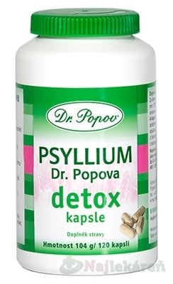 DR. POPOV PSYLLIUM DETOX výživový doplnok, 120ks Dr. Popov www.bohre.sk
