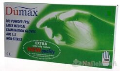 DUMAX RUKAVICE latexové vyšetrovacie nesterilné bez púdru, veľkosť L; 100ks Dumax www.bohre.sk