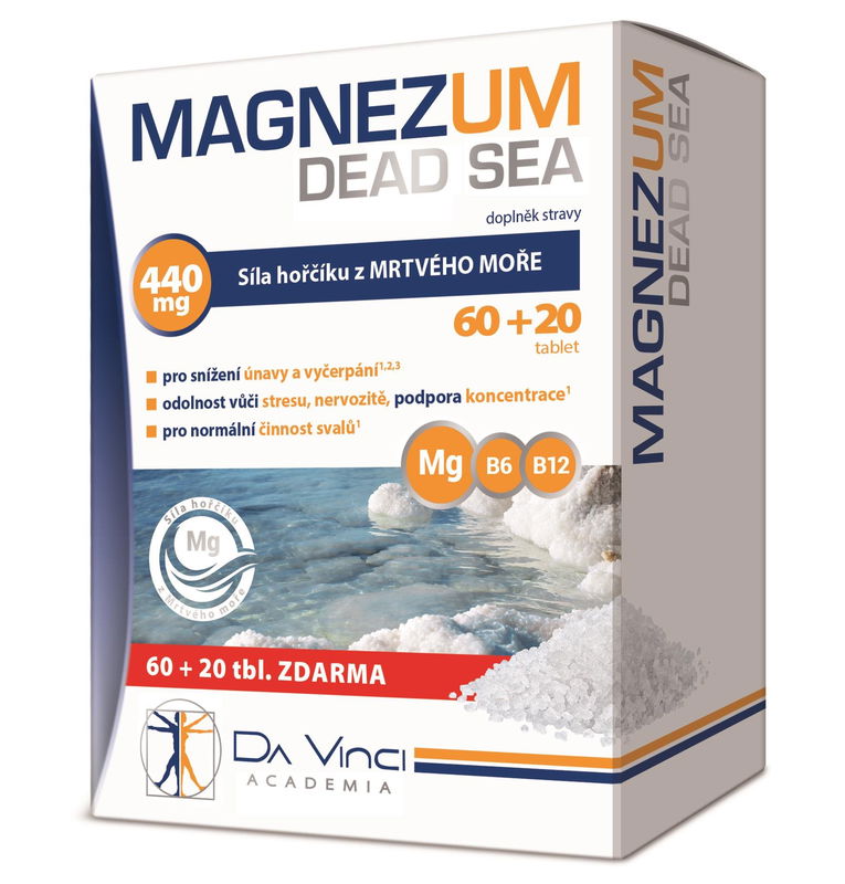 Da Vinci Academia Magnezum Dead Sea Horčík z Mŕtveho mora 80 tabliet Da Vinci www.bohre.sk