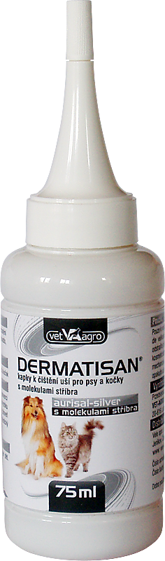 Dermatisan AURISAL silver na čistenie uší psov a mačiek 75ml Dermatisan www.bohre.sk