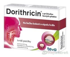 Dorithricin s príchuťou lesných plodov na bolesť hrdla  20 pastiliek Dorithricin www.bohre.sk