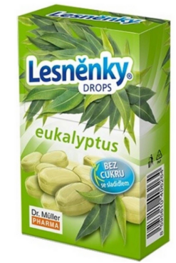 Dr. Müller Lesněnky Eukalyptus drops, bez cukru so sladidlom 38g Dr. Müller www.bohre.sk