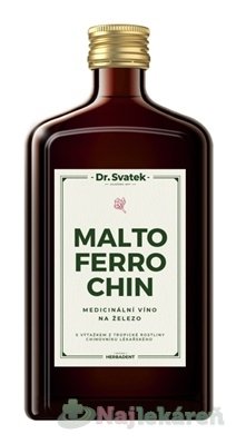Dr. Svatek Maltoferrochin Medicinální víno 500 ml Herbadent www.bohre.sk