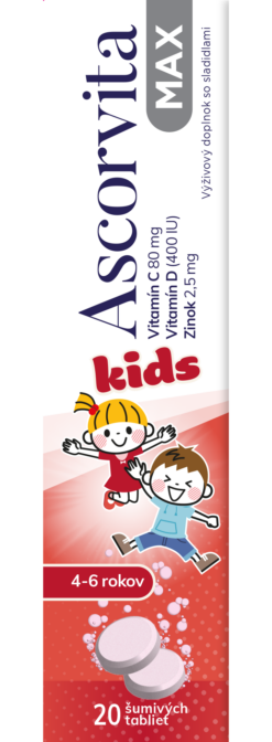 Dr. Theiss Ascorvita MAX kids vitamín C, D a zinok 20 šumivých tabliet Dr. Theiss www.bohre.sk