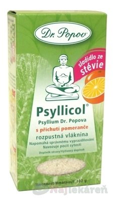 Dr.Popov Psyllicol Psyllium s príchuťou pomaranča 100 g Dr. Popov www.bohre.sk