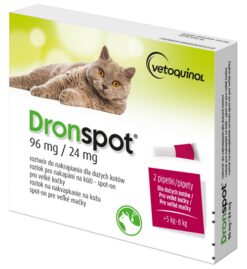 Dronspot pipeta na odčervenie pre veľké mačky 2x1,12ml Dronspot www.bohre.sk