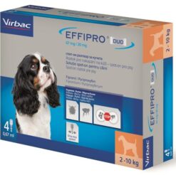 EFFIPRO DUO S 4 x 0,67ml spot-on pipeta proti kliešťom a blchám pre psy od 2 do 10kg VIRBAC www.bohre.sk