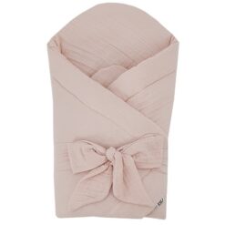 EKO Zavinovačka mušelínová s kokosovou vyberateľnou vložkou a mašľou Powder pink 75x75 cm EKO www.bohre.sk