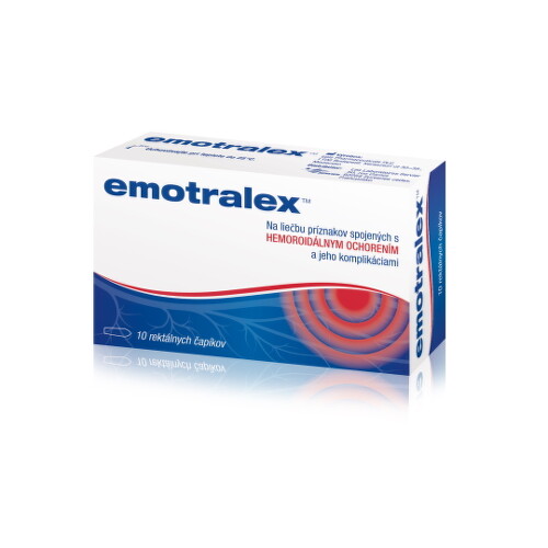 EMOTRALEX Rektálne čapíky na liečbu hemoroidov 10 kusov Emotralex www.bohre.sk