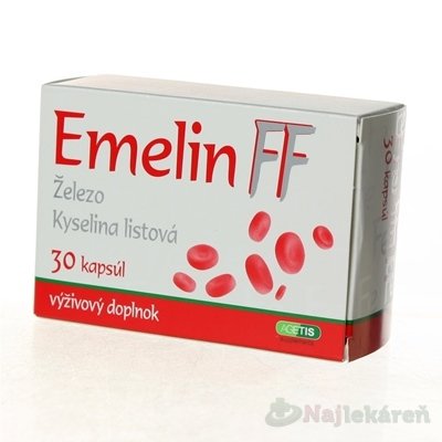 Emelin FF výživový doplnok s obsahom železa a kyseliny listovej 30ks www.bohre.sk