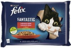 FELIX Fantastic cat Multipack kura s rajčinami&hovädzie s mrkvou v želé kapsičky pre mačky 4x85g Félix www.bohre.sk