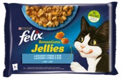 FELIX Sensations cat Multipack losos, krevety&treska a paradajka v želé kapsičky pre mačky 4x85g Félix www.bohre.sk