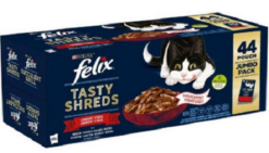FELIX Tasty shreds cat Multipack kura&hovädzie&kačica&morka v šťave kapsičky pre mačky 44x80g Félix www.bohre.sk