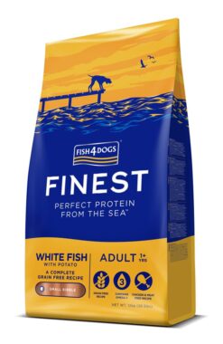 FISH4DOGS Granule malé pre dospelých psov Finest biela ryba so zemiakmi 12kg, 1+ FISH4DOGS www.bohre.sk