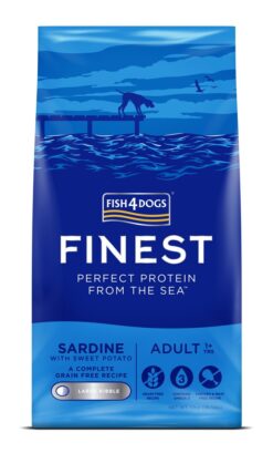 FISH4DOGS Granule veľké pre dospelých psov Finest sardinka so sladkými zemiakmi 12kg,1+ FISH4DOGS www.bohre.sk