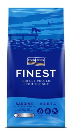 FISH4DOGS Granule veľké pre dospelých psov Finest sardinka so sladkými zemiakmi 6kg, 1+ FISH4DOGS www.bohre.sk