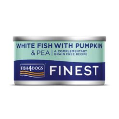 FISH4DOGS Konzerva pre psov Finest biela ryba s tekvicou a hráškom 85g FISH4DOGS www.bohre.sk
