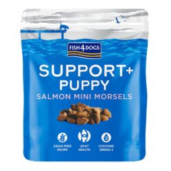 FISH4DOGS Maškrty pre šteniatka na podporu zdravia kĺbov s kúskami lososa 150 g FISH4DOGS www.bohre.sk