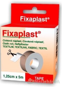 FIXAplast Cievková náplasť textilná (1,25cmx5m) 1ks FIXAplast www.bohre.sk