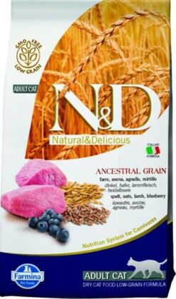 Farmina N&D cat AG adult, lamb, spelt, oats & blueberry granule pre mačky 1,5kg Farmina www.bohre.sk