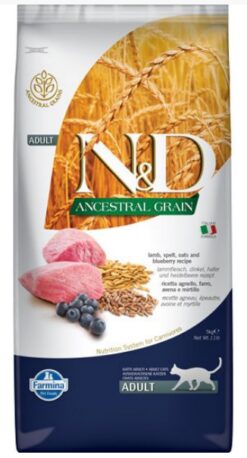 Farmina N&D cat AG adult, lamb, spelt, oats & blueberry granule pre mačky 5kg Farmina www.bohre.sk