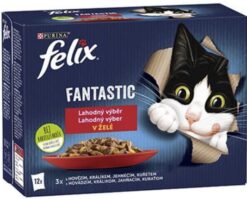 Felix Fantastic kura hovädzie králik jahňacie v želé 12 x 85 g Félix www.bohre.sk