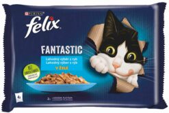 Felix Fantastic s lososom a cuketou so pstruhom a zel. fazuľou v želé 4 x 85 g Félix www.bohre.sk