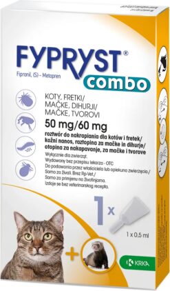 Fypryst Combo  - pipeta proti kliešťom a blchám pre mačky a fretky 0,5 ml Fypryst www.bohre.sk