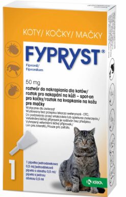 Fypryst Spot-on CAT pipeta pre mačky proti kliešťom a blchám 0,5ml Fypryst www.bohre.sk