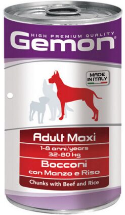 GEMON konzerva adult maxi pre psy hovädzie a ryža 1250g GEMON www.bohre.sk