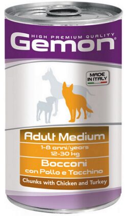 GEMON konzerva adult medium pre psy jahňa a ryža 1250g GEMON www.bohre.sk