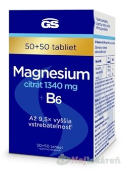 GS Magnesium citrát 1340mg + B6 50 + 50 tabliet Green Swan www.bohre.sk