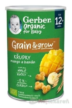 Gerber Organic CHRUMKY Kukurično-ovsené s mangom a banánom (od ukonč. 12. mesiaca) 35 g GERBER www.bohre.sk