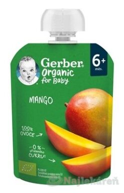 Gerber Organic Kapsička Mango bio ovocná desiata (od ukonč. 6. mesiaca) 90 g GERBER www.bohre.sk