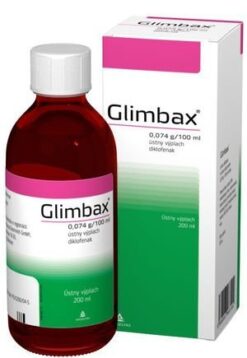 Glimbax ústny výplach na liečbu a úľavu, zápalov v ústach 200 ml Glimbax www.bohre.sk