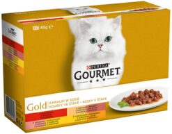 Gourmet Gold kúsky v šťave hovädzie/morka s kačkou/losos s kuraťom/kura s pečeňou 12 x 85 g Gourmet www.bohre.sk