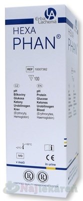HEXAPHAN diagnostické prúžky na moč 100ks Hexaphan www.bohre.sk