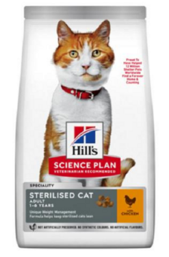 HILLS SP Fe Adult Sterilised Chicken granule pre mačky 3kg Hills www.bohre.sk