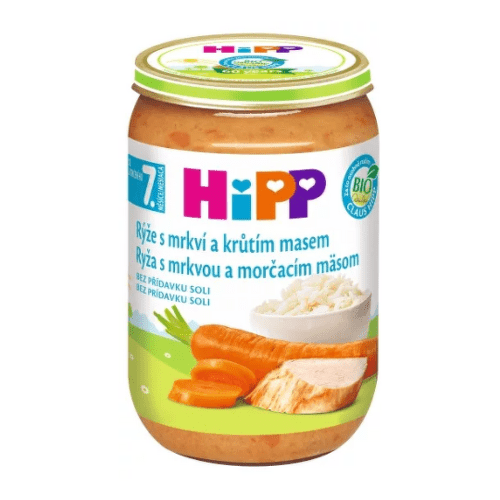 HIPP Prikrm bio ryža s mrkvou a morčacím mäsom 220 g HiPP www.bohre.sk