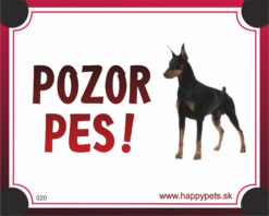 HP product for Happy Pets Tabulka POZOR PES  - doberman HP product for Happy Pets www.bohre.sk