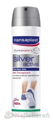 Hansaplast Silver Active Antiperspirant 48 h sprej na nohy 150 ml Hansaplast www.bohre.sk