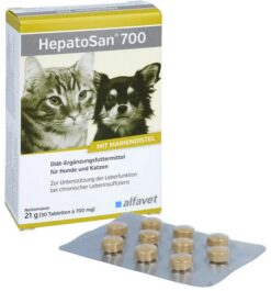 HepatoSan 700mg na podporu funkcie pečene pre malé psy a mačky 30tbl Alfavet www.bohre.sk