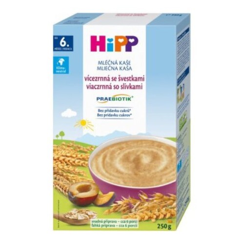 HiPP Mliečna kaša praebiotik viaczrnná so slivkami od 6. mesiaca 250 g HiPP www.bohre.sk