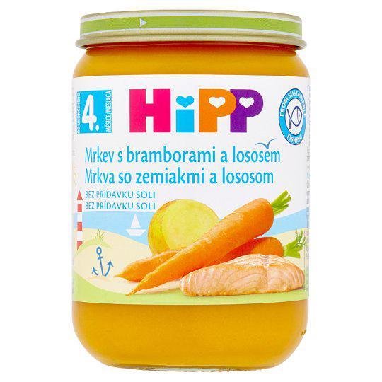 HiPP Príkrm zeleninovo-mäsový Mrkva so zemiakmi a lososom 190g HIPP www.bohre.sk