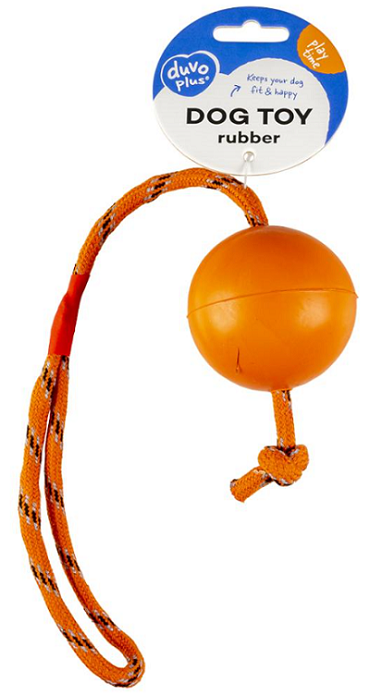 Hračka DUVO+ Lopta gumená s povrazom, priemer 6cm, dĺžka 30cm Duvo+ www.bohre.sk