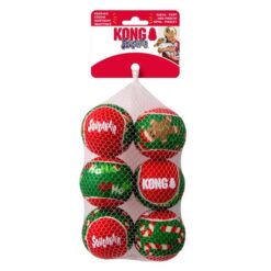 Hračka Kong Dog Holiday SqueakAir® Balls s pískatkom, guma, vulkanizovaná, M (6 ks/ bal.) KONG www.bohre.sk