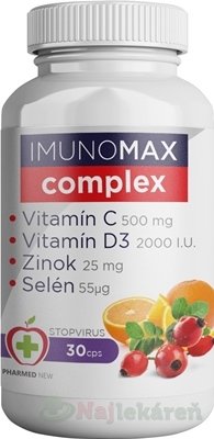 IMUNOMAX complex C+D3+Zinok+Selén Pharmed New kapsúl 30 ks Imunomax www.bohre.sk