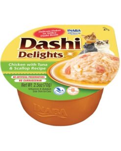 Inaba Dashi Delights cat Kura s tuniakom a hrebenatkou vaničky pre mačky 6x70g INABA www.bohre.sk