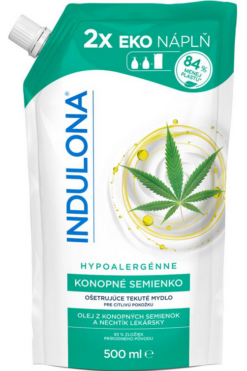 Indulona Tekuté mydlo náhradná náplň Konopné semienko 500 ml Saneca Trade www.bohre.sk