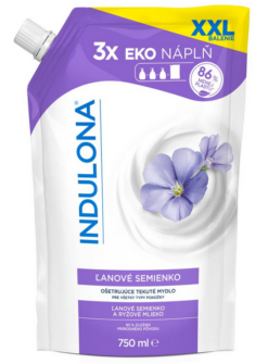Indulona Tekuté mydlo náhradná náplň Ľanové semienko 750 ml Saneca Trade www.bohre.sk